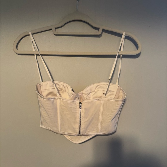 Y2K Oh Polly Please Me White Mesh Underwire Corset Bustier Top Size 6 - Picture 4 of 5